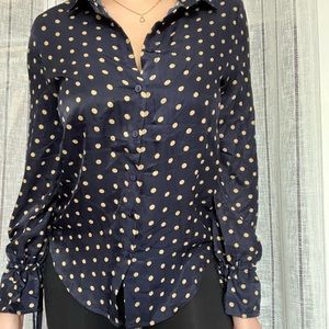 Dark blue blouse from Boohoo. Wore it once